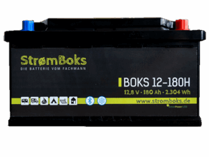 StrømBoks BOKS 12-180H - die LiFePO Batterie mit Bluetooth, Heizung und smartem BMS für Untersitzmontage.