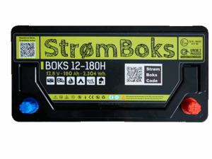 StrømBoks BOKS 12-180H - die LiFePO Batterie mit Bluetooth, Heizung und smartem BMS für Untersitzmontage.